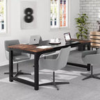 Marrone / Marrone+Nero / Grigio / Grigio+Nero / Bianco – Scrivania direzionale moderna grande, 3-4 posti