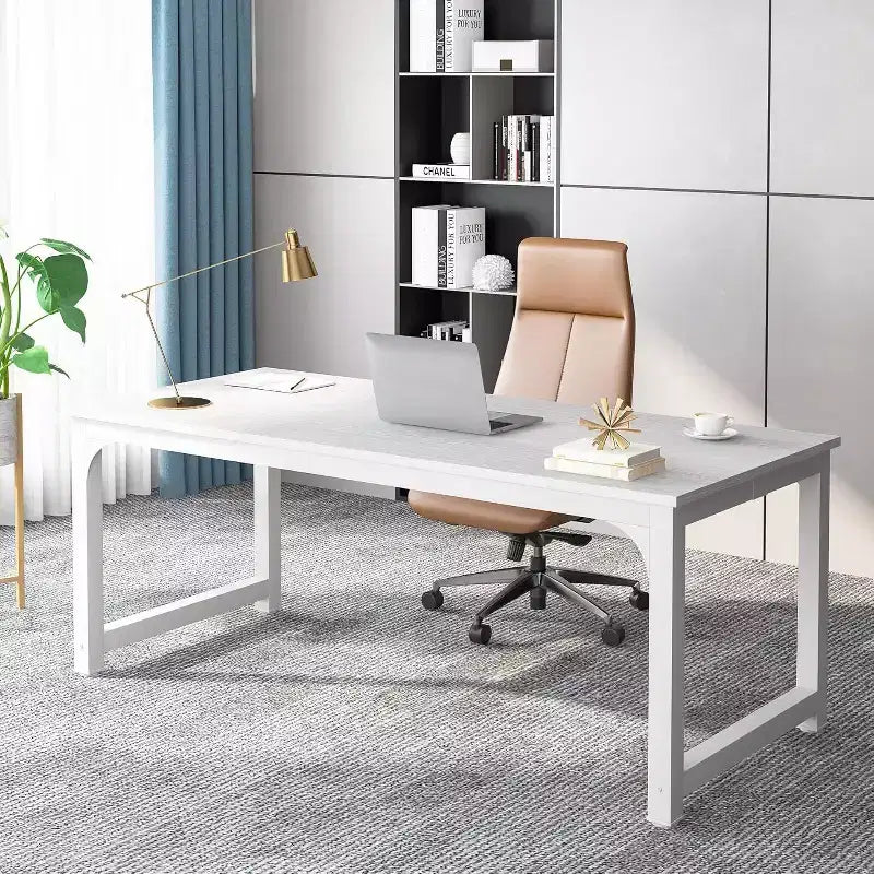 Marrone / Marrone+Nero / Grigio / Grigio+Nero / Bianco – Scrivania direzionale moderna grande, 3-4 posti
