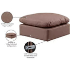 Pouf quadrato in pelle vegana nera, gambe color espresso – Posti a sedere: 1