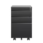 Classificatore Mobile Nero a 3 Cassetti con Serratura – in Metallo, per Documenti Formato Lettera/Legale/A4, per 1 Utente
