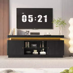 Mobile Porta TV 63" – Nero / Noce, Stile Moderno, Adatto per TV fino a 65"