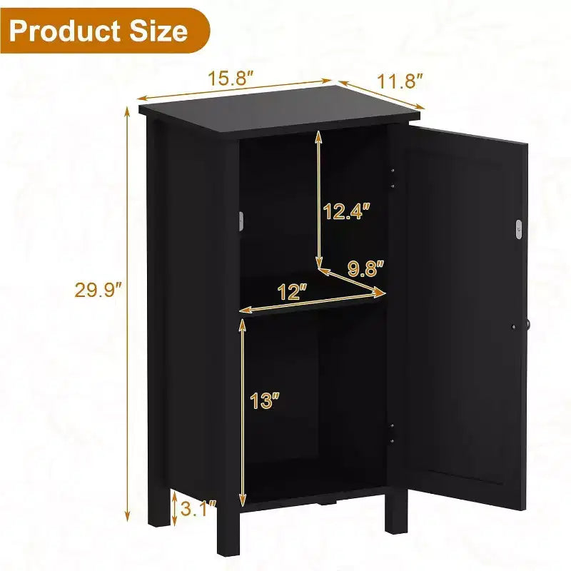 Comodino con anta in rattan nero/beige, comodino singolo con armadietto contenitore