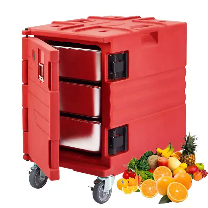Scaldavivande portatile nero / marrone / rosso, 82 litri, con ruote