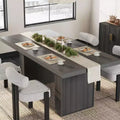 70.8 Dining Table for 6 8 10, Modern Dining Room Table with Storage, Wood Kitchen Table with Fluted Legs, Dinner Tables for Kitchen Dining Room