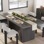 70.8 Dining Table for 6 8 10, Modern Dining Room Table with Storage, Wood Kitchen Table with Fluted Legs, Dinner Tables for Kitchen Dining Room