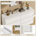Cassettiera a 6 cassetti, senza maniglie | Bianco/Legno | Adatta per 1 persona