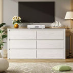 Cassettiera a 6 cassetti, senza maniglie | Bianco/Legno | Adatta per 1 persona