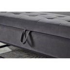 Panca Contenitore Ottomana in Velluto Beige / Nero / Grigio / Blu Marino / Rosa, Monoposto, 148,8 cm