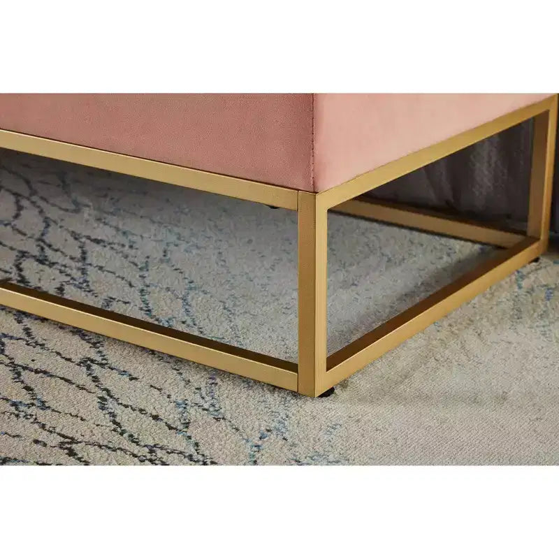 Panca Contenitore Ottomana in Velluto Beige / Nero / Grigio / Blu Marino / Rosa, Monoposto, 148,8 cm