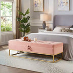 TUYOHW 58.6 On-Trend End-of-Bed Ottoman Bench with Storage,Luxury Velvet Ottoman,Soft Foam Filled Accent Bench with Iron Legs,500lbs Capacity