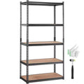 Storage Shelving Unit 30x12x60 Inch, 5-Tier Adjustable 2000 lbs Capacity, Heavy Duty Garage Shelves Metal Organizer Utility Rack, Black
