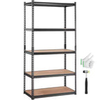 Storage Shelving Unit 30x12x60 Inch, 5-Tier Adjustable 2000 lbs Capacity, Heavy Duty Garage Shelves Metal Organizer Utility Rack, Black