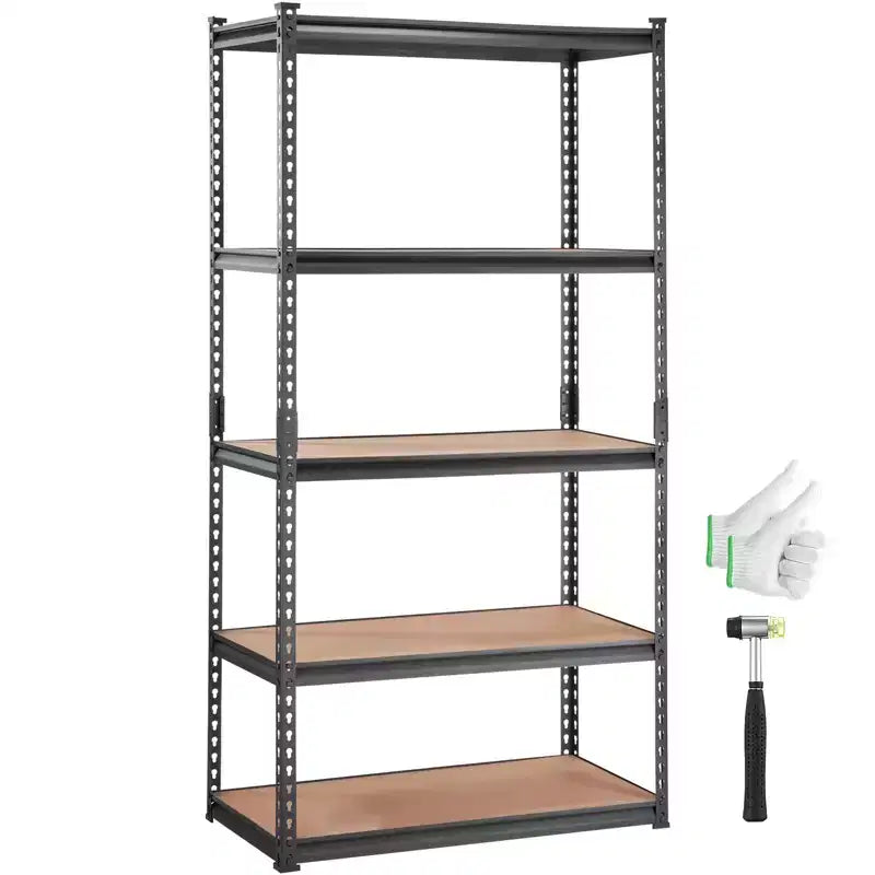 Storage Shelving Unit 30x12x60 Inch, 5-Tier Adjustable 2000 lbs Capacity, Heavy Duty Garage Shelves Metal Organizer Utility Rack, Black
