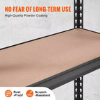 Scaffale metallico nero a 5 ripiani, montaggio da 1 persona, 76 cm L x 30 cm P x 152 cm H