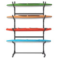 VIYET 80H Freestanding Kayak Storage Rack, Heavy-Duty Adjustable Stand with Lockable Wheels, Holds 4 Kayaks/Canoe/SUP/Surfboard (Black)