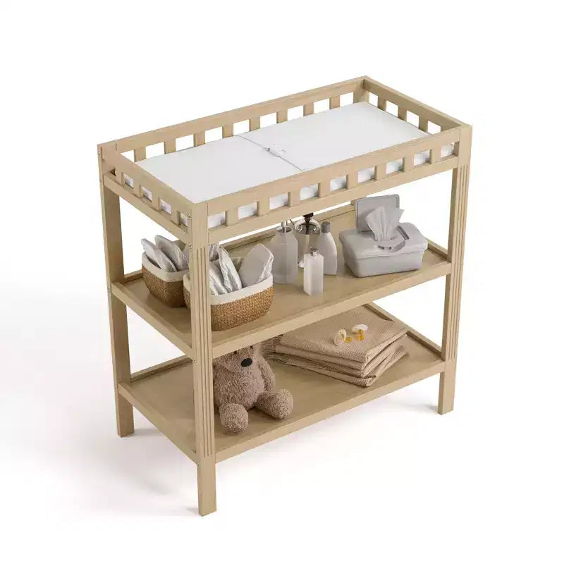 Fasciatoio in legno con materassino – multicolore, stile a ripiani aperti, 1 bambino