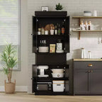 Armadietto contenitore in rattan marrone naturale a 4 ante con cassetto, montaggio da 1 persona