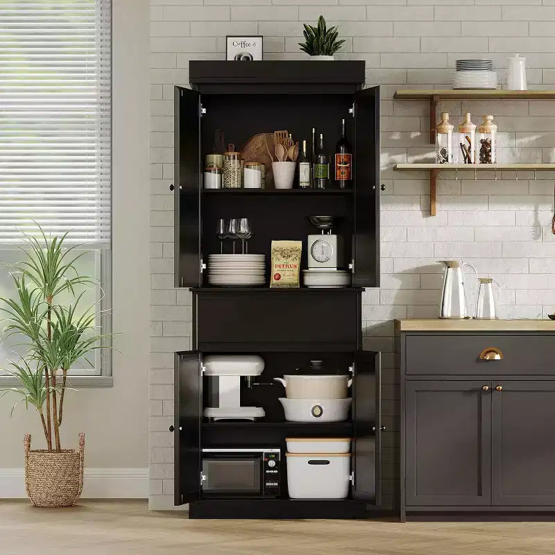 Armadietto contenitore in rattan marrone naturale a 4 ante con cassetto, montaggio da 1 persona