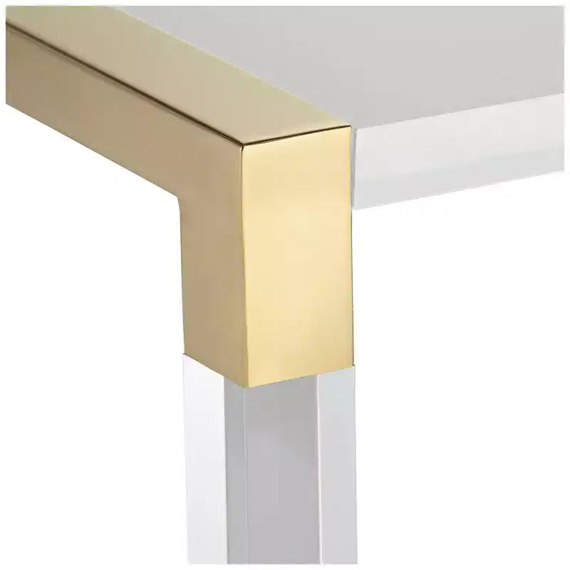Tavolino quadrato in acrilico trasparente e oro, 23,5"L x 24"P x 20"A