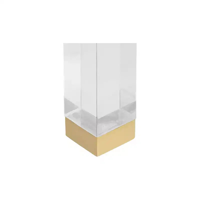 Tavolino quadrato in acrilico trasparente e oro, 23,5"L x 24"P x 20"A