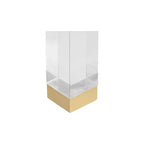 Tavolino quadrato in acrilico trasparente e oro, 23,5"L x 24"P x 20"A