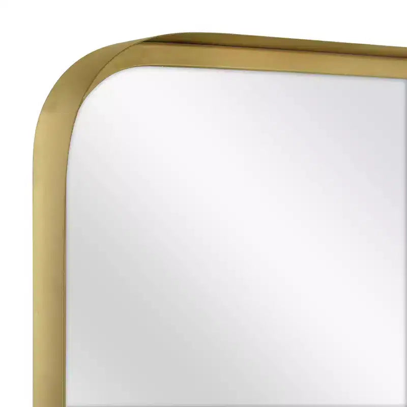 Specchio da parete antico nero/ottone, rettangolare, singolo – 24" x 36"
