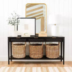 Specchio da parete antico nero/ottone, rettangolare, singolo – 24" x 36"