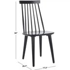Sedia da pranzo senza braccioli con schienale a doghe, set da 2 – Disponibile in Beige / Nero / Blu / Marrone / Grigio / Verde / Bianco