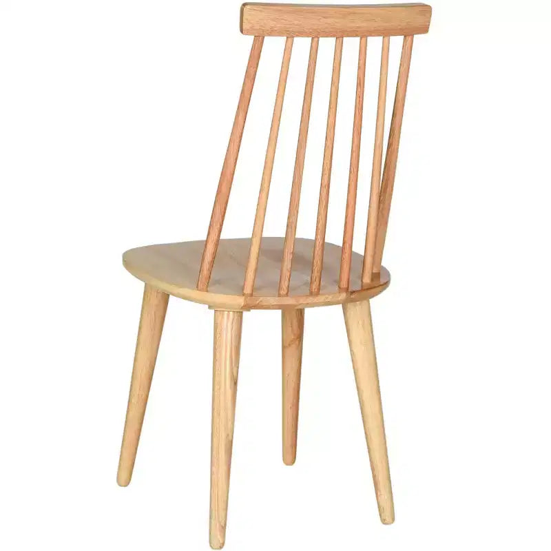 Sedia da pranzo senza braccioli con schienale a doghe, set da 2 – Disponibile in Beige / Nero / Blu / Marrone / Grigio / Verde / Bianco