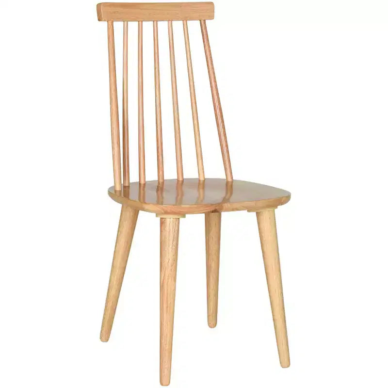 Sedia da pranzo senza braccioli con schienale a doghe, set da 2 – Disponibile in Beige / Nero / Blu / Marrone / Grigio / Verde / Bianco