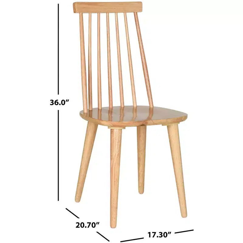 Sedia da pranzo senza braccioli con schienale a doghe, set da 2 – Disponibile in Beige / Nero / Blu / Marrone / Grigio / Verde / Bianco