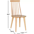 Sedia da pranzo senza braccioli con schienale a doghe, set da 2 – Disponibile in Beige / Nero / Blu / Marrone / Grigio / Verde / Bianco