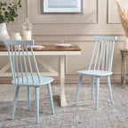 Sedia da pranzo senza braccioli con schienale a doghe, set da 2 – Disponibile in Beige / Nero / Blu / Marrone / Grigio / Verde / Bianco