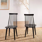 Sedia da pranzo senza braccioli con schienale a doghe, set da 2 – Disponibile in Beige / Nero / Blu / Marrone / Grigio / Verde / Bianco