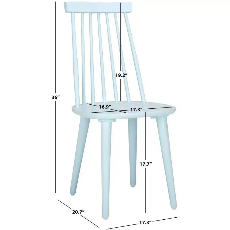 Sedia da pranzo senza braccioli con schienale a doghe, set da 2 – Disponibile in Beige / Nero / Blu / Marrone / Grigio / Verde / Bianco