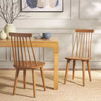 Sedia da pranzo senza braccioli con schienale a doghe, set da 2 – Disponibile in Beige / Nero / Blu / Marrone / Grigio / Verde / Bianco