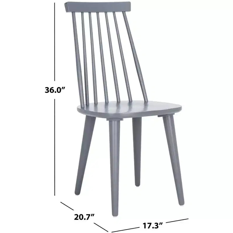 Sedia da pranzo senza braccioli con schienale a doghe, set da 2 – Disponibile in Beige / Nero / Blu / Marrone / Grigio / Verde / Bianco