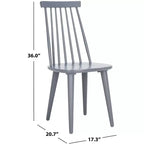 Sedia da pranzo senza braccioli con schienale a doghe, set da 2 – Disponibile in Beige / Nero / Blu / Marrone / Grigio / Verde / Bianco