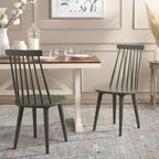 Sedia da pranzo senza braccioli con schienale a doghe, set da 2 – Disponibile in Beige / Nero / Blu / Marrone / Grigio / Verde / Bianco