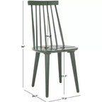 Sedia da pranzo senza braccioli con schienale a doghe, set da 2 – Disponibile in Beige / Nero / Blu / Marrone / Grigio / Verde / Bianco