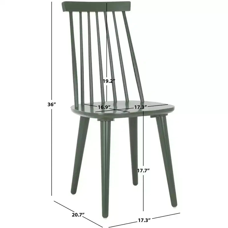Sedia da pranzo senza braccioli con schienale a doghe, set da 2 – Disponibile in Beige / Nero / Blu / Marrone / Grigio / Verde / Bianco