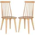 Sedia da pranzo senza braccioli con schienale a doghe, set da 2 – Disponibile in Beige / Nero / Blu / Marrone / Grigio / Verde / Bianco