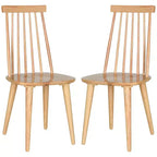 Sedia da pranzo senza braccioli con schienale a doghe, set da 2 – Disponibile in Beige / Nero / Blu / Marrone / Grigio / Verde / Bianco