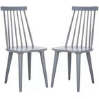 Sedia da pranzo senza braccioli con schienale a doghe, set da 2 – Disponibile in Beige / Nero / Blu / Marrone / Grigio / Verde / Bianco