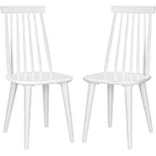 Sedia da pranzo senza braccioli con schienale a doghe, set da 2 – Disponibile in Beige / Nero / Blu / Marrone / Grigio / Verde / Bianco