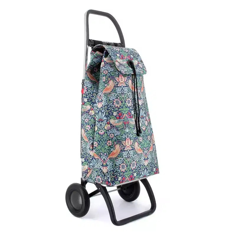 Carrello spesa pieghevole a 2 ruote – fantasia Uccelli / Melograno, 1 persona